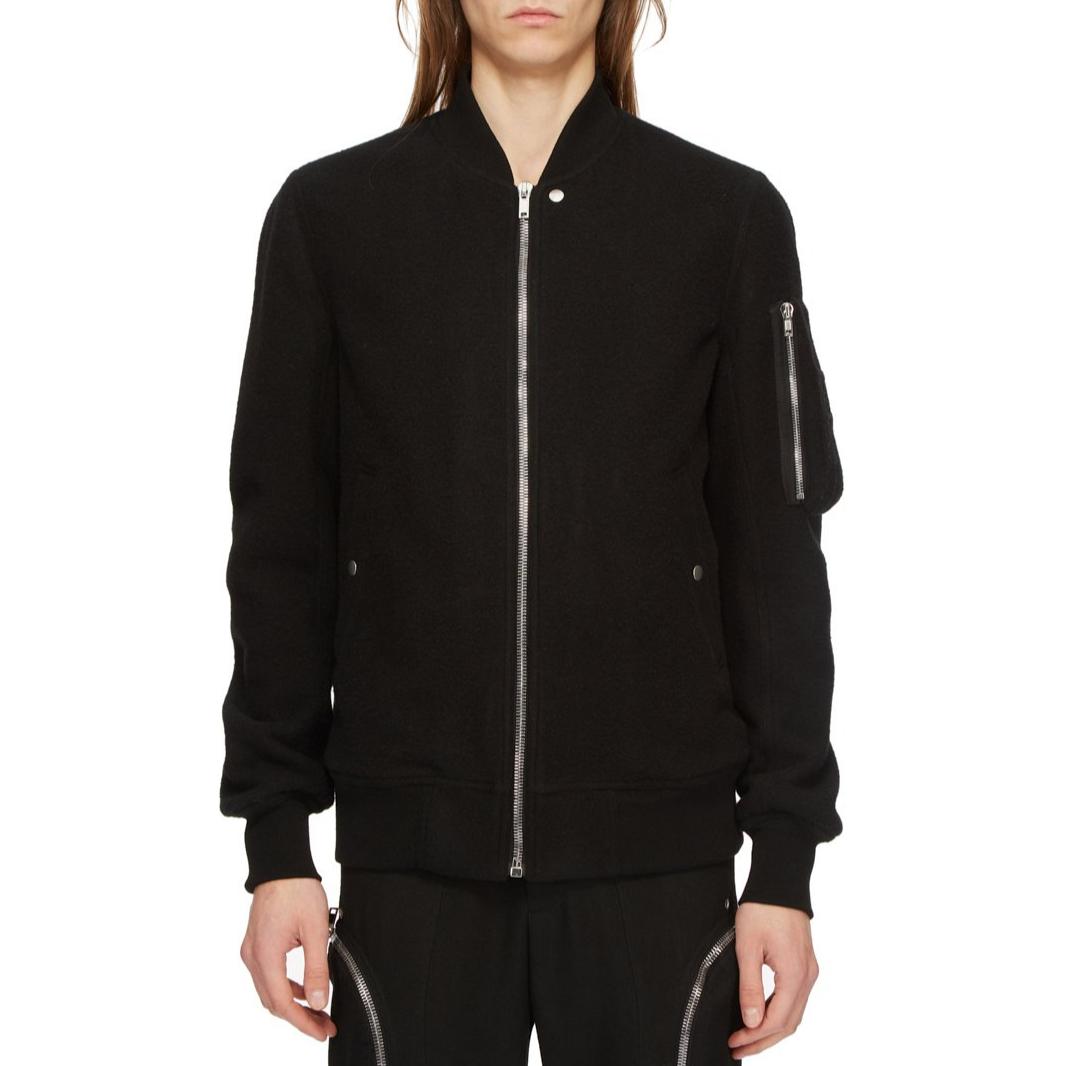 Rick Owens FW24 Flight Jacket with Zipper Pockets Black RU02D6789WLD-09