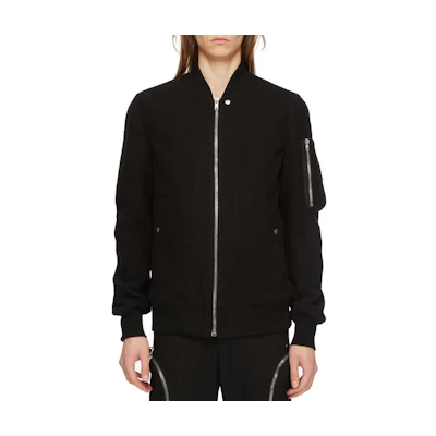 Rick Owens FW24 Flight Jacket with Zipper Pockets Black RU02D6789WLD-09