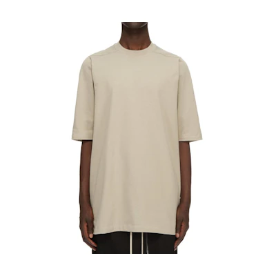 RICK OWENS FW24 Heavyweight Ribbed Crewneck T-Shirt Pearl White (). RU02D6249BA-08