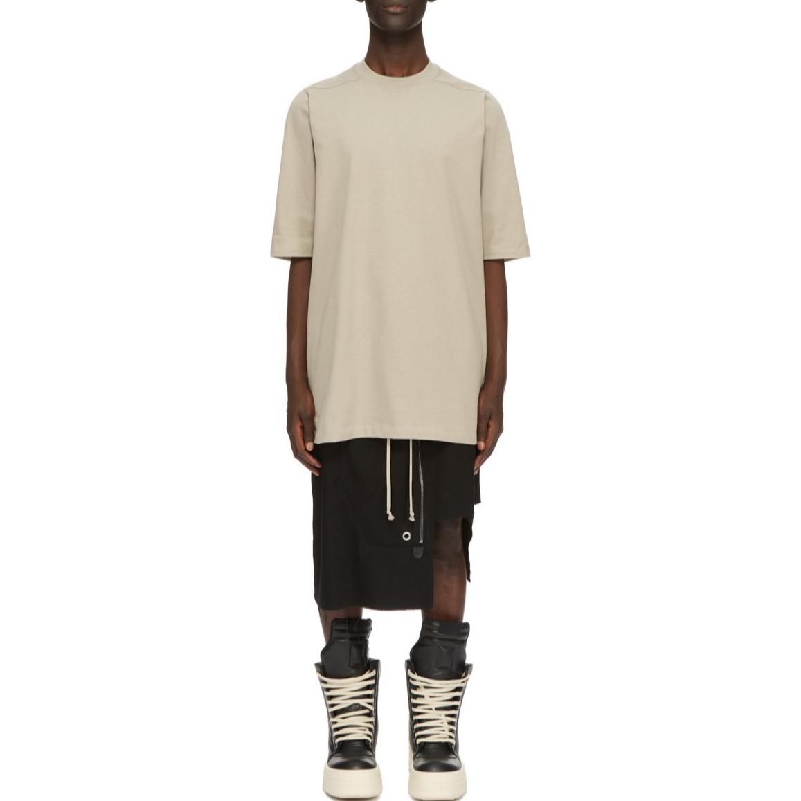 Shop RICK OWENS FW24 Heavyweight Ribbed Crewneck T-Shirt Pearl White (). RU02D6249BA-08