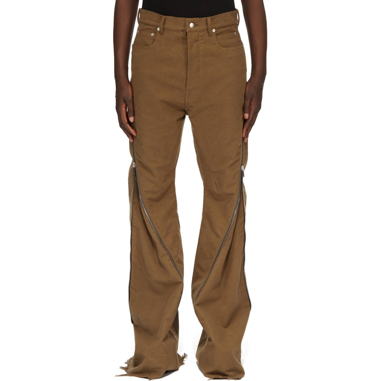 Rick Owens FW24 High-Waisted Slim Fit Pocket Jeans Beige Men’s. RU02D6343TB-35