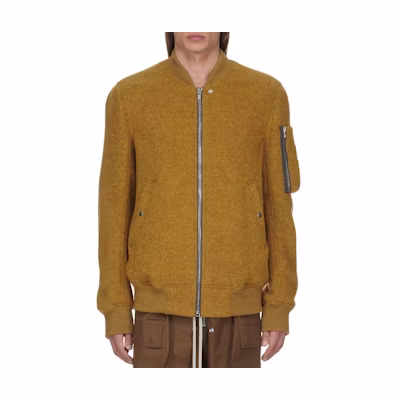 Rick Owens FW24 Honey Ribbed Zip Jacket with Split Pockets Outerwear RU02D6789WLD-62