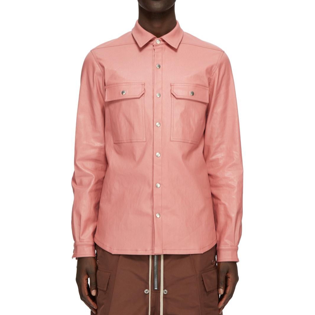 Rick Owens FW24 Loose Coated Long Sleeve Jacket Pink Men’s RU02D6729SCT-23