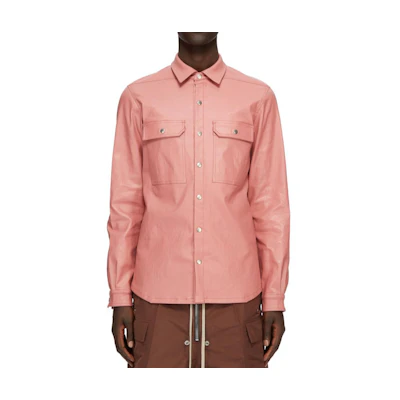 Rick Owens FW24 Loose Coated Long Sleeve Jacket Pink Men’s RU02D6729SCT-23