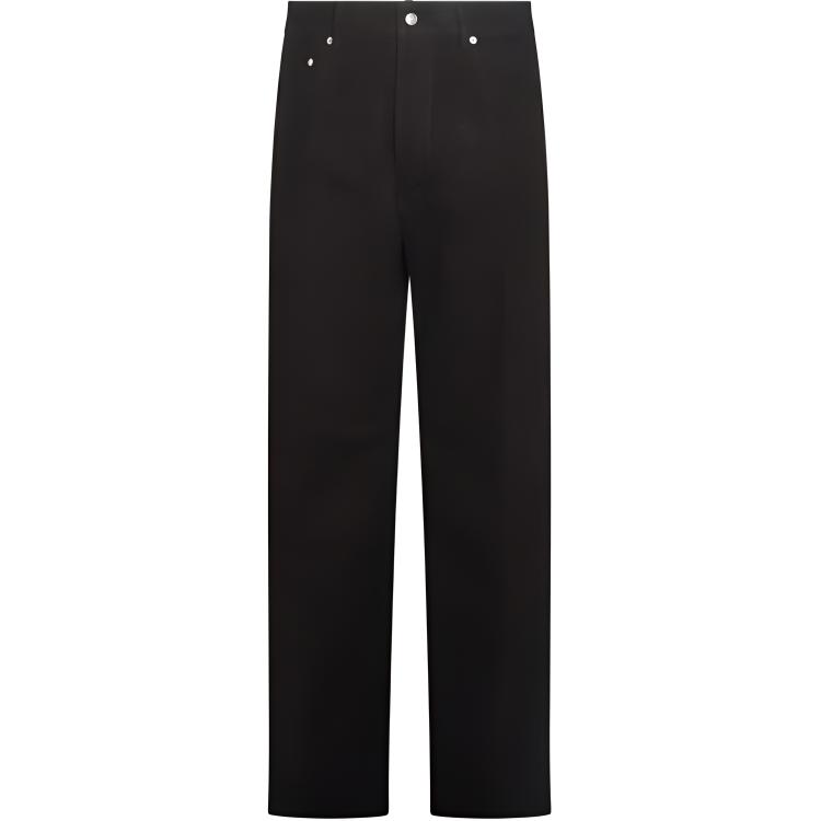 Rick Owens FW24 Low-Waist Loose Fit Studded Black Denim Jeans for Men. RU02D6333TB-09