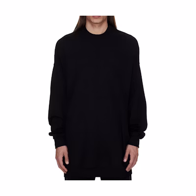 Rick Owens FW24 Oversized Crewneck Sweatshirt Black RU02D6278BA-09