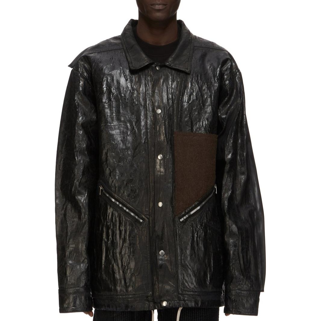 Rick Owens FW24 Oversized Drop Shoulder Long Sleeve Jacket Black Men’s RR02D6719BMTWTY-090409