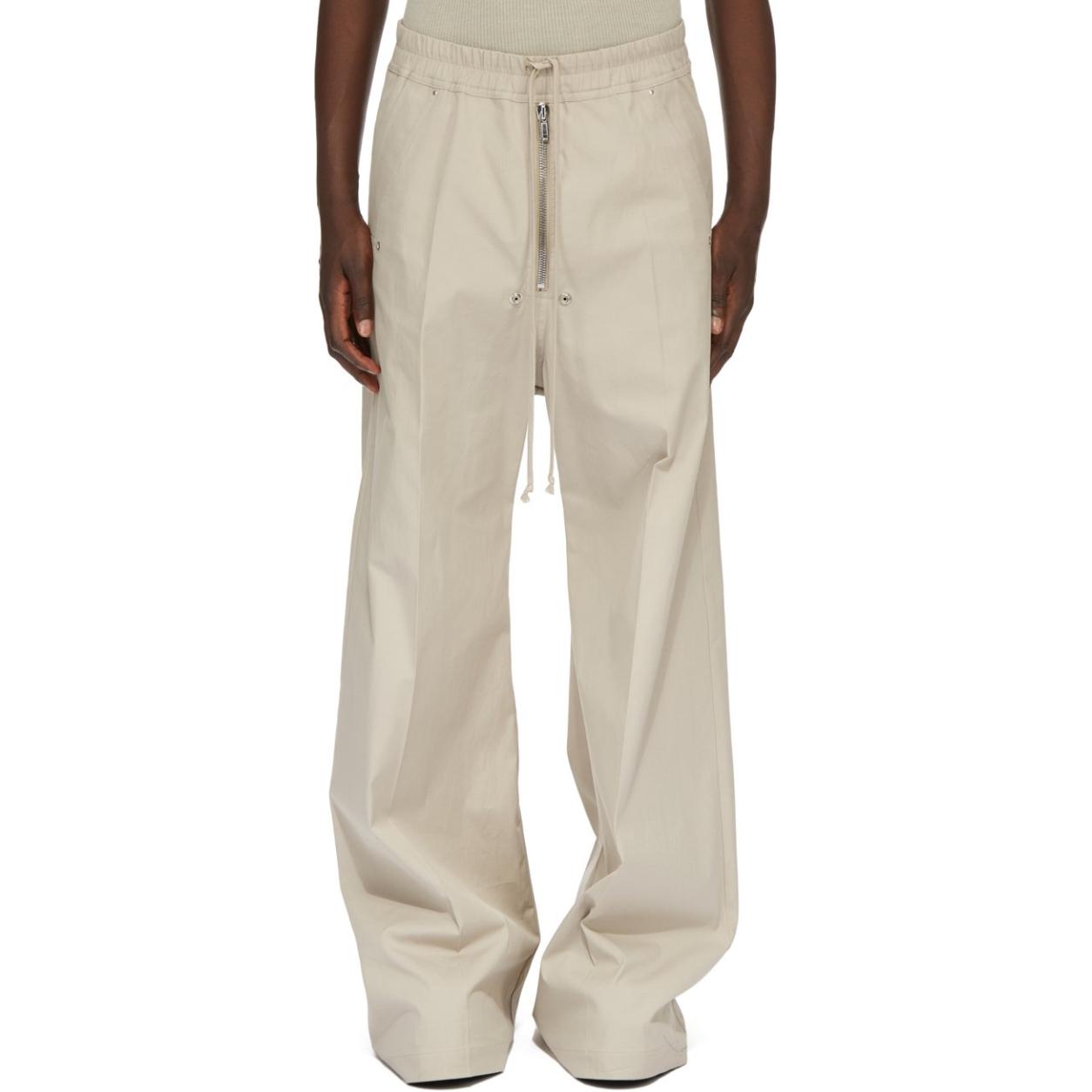 Rick Owens FW24 Pearl Elastic Waist Eyelet Detail Casual Pants Men’s RU02D6366TE-08