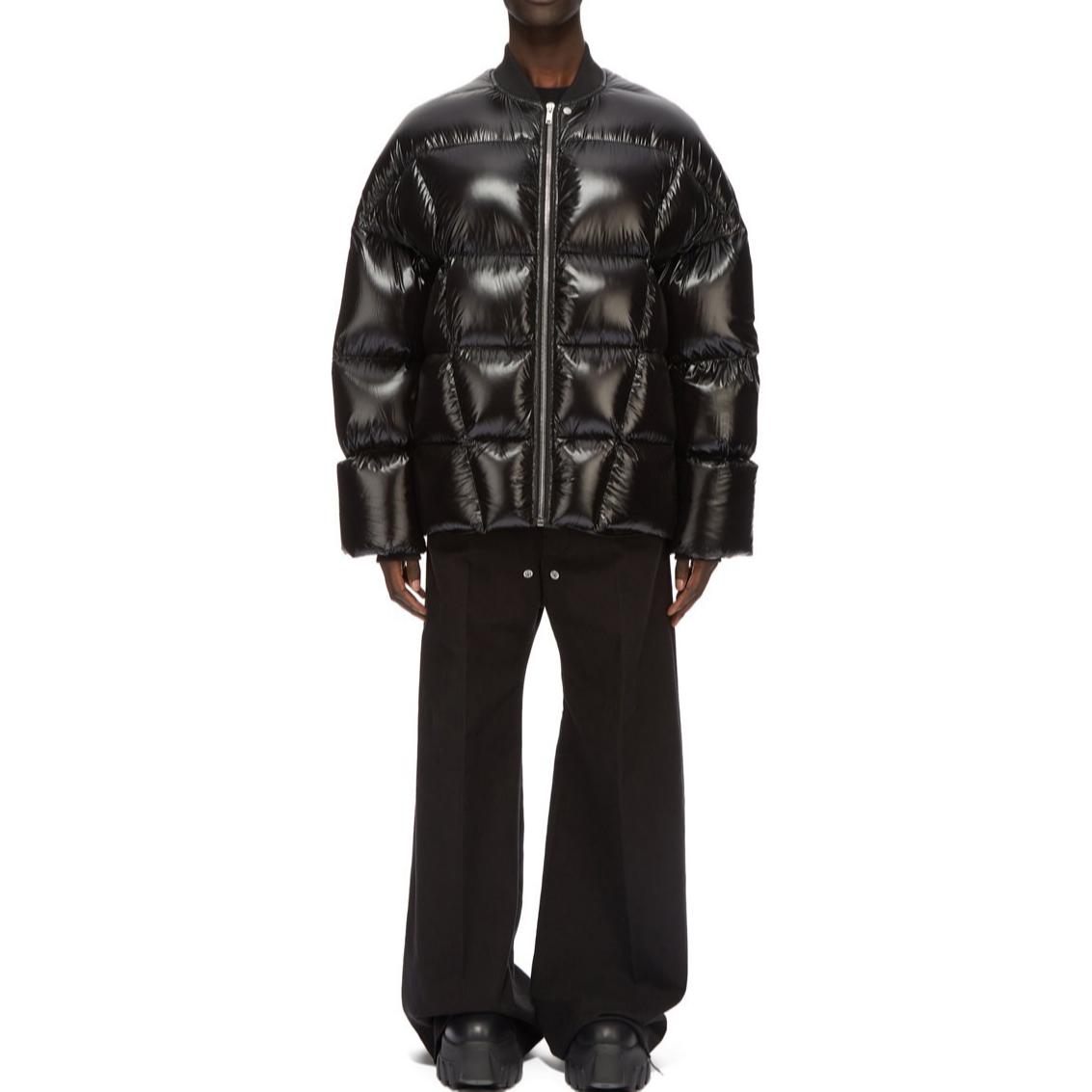 Shop RICK OWENS FW24 Jaket Bulu Hitam Quilted Studded Wool. RU02D6788NLD3-09