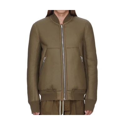 Rick Owens FW24 Reversible Ribbed Zip Jacket Green RU02D6789LSHMR-3536