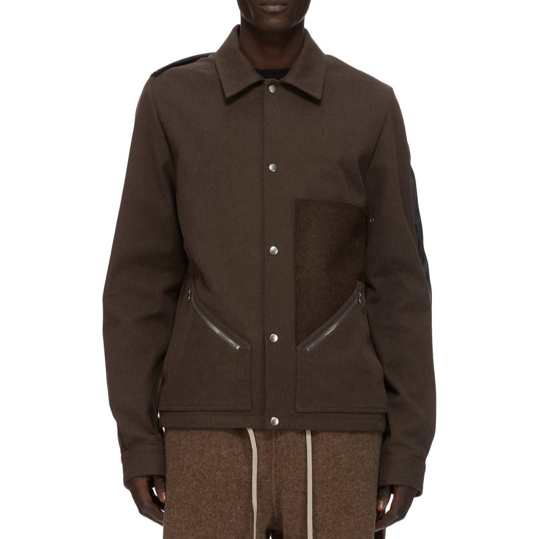 RICK OWENS FW24 Single-Breasted Pocket Long Sleeve Jacket Grey RR02D6708CTWWTY-240409