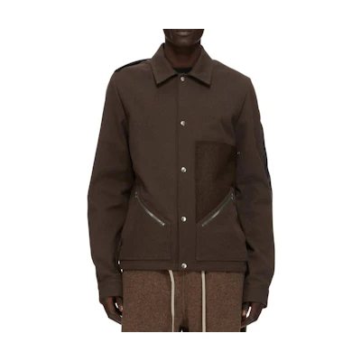 RICK OWENS FW24 Single-Breasted Pocket Long Sleeve Jacket Grey RR02D6708CTWWTY-240409