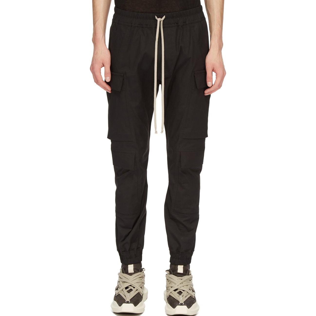 Rick Owens FW24 Slim Fit Elastic Waist Casual Pants Black Men RU02D6337TE-09