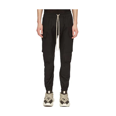 Rick Owens FW24 Slim Fit Elastic Waist Casual Pants Black Men RU02D6337TE-09