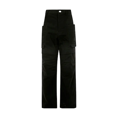 RICK OWENS FW24 Stefan Cargo Twill Utility Jeans Men’s Black Casual Pants. Ru02D6346WD-09