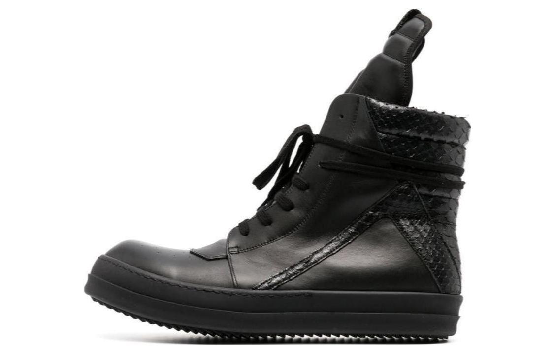 Buy Rick Owens Geobasket '黑色小牛皮高帮鞋' RU01C4894LPOLPY-999