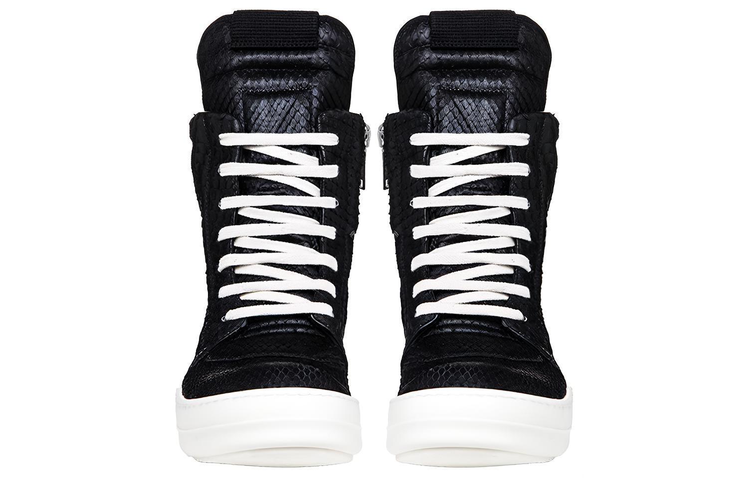Lookbook Rick Owens Geobasket 'Black Python' Hitam Ular RF00M5894-LPNM-991