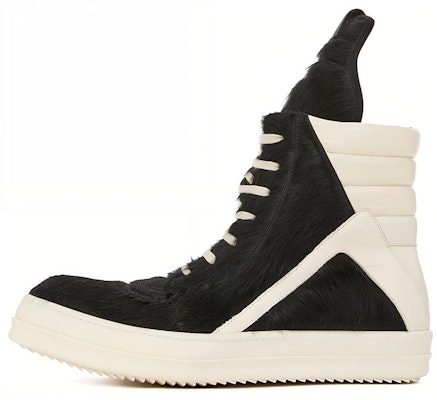 Rick Owens GeoBasket Cow Fur Black Milk RR02B2894LHL-911 Buy Rick Owens GeoBasket Cow Fur Black Milk RR02B2894LHL-911
