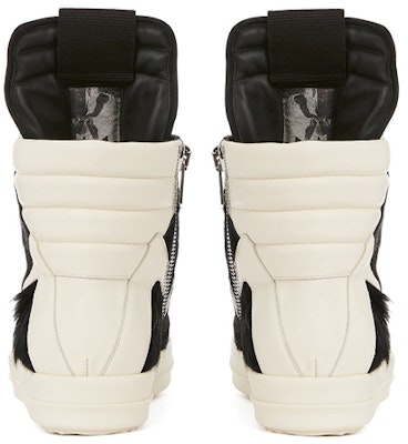 Rick Owens GeoBasket Cow Fur Black Milk RR02B2894LHL-911 Shop Rick Owens GeoBasket Cow Fur Black Milk RR02B2894LHL-911