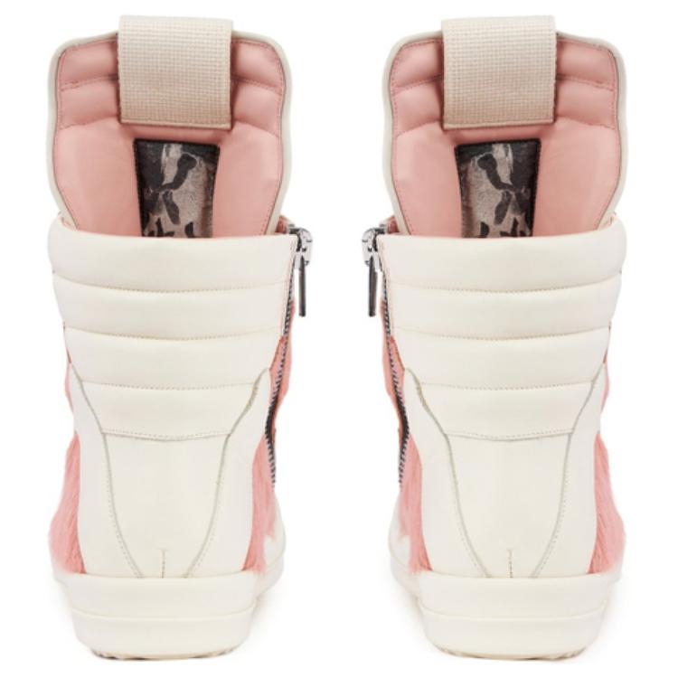 Shop Rick Owens GeoBasket Fourrure Rose Poudré Lait RR02B2894LHL-8311