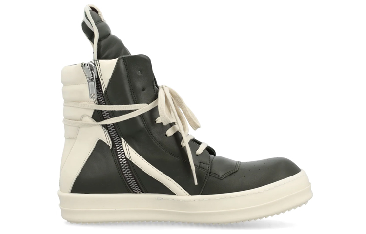 Order RICK OWENS/RO Geobasket 小牛皮 高筒 時尚繫帶 高筒 板鞋 男款 黑白色