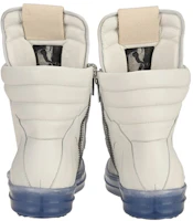 Shop RICK OWENS/RO 牛皮 高筒休閒系帶 時尚板鞋 男款 白色