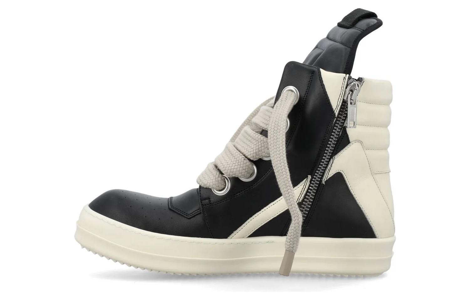 Rick Owens GeoBasket Oversized Eylet Milk 'Black' RU01B1894LPOW1-9111