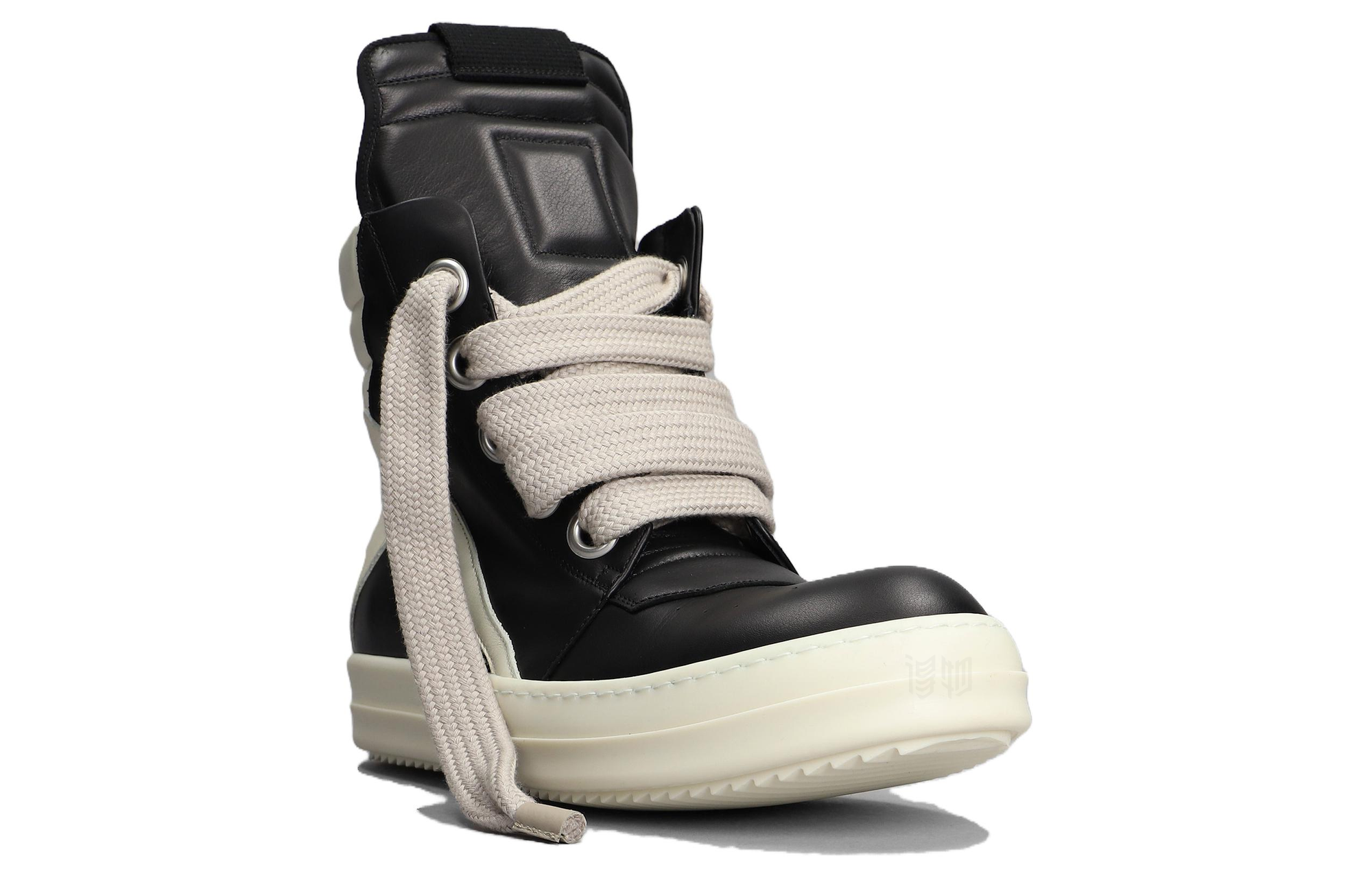 Lookbook Rick Owens GeoBasket Oversized Eyelet Milk ''Zwart'' Sneakers RU01B1894LPOW1-9111