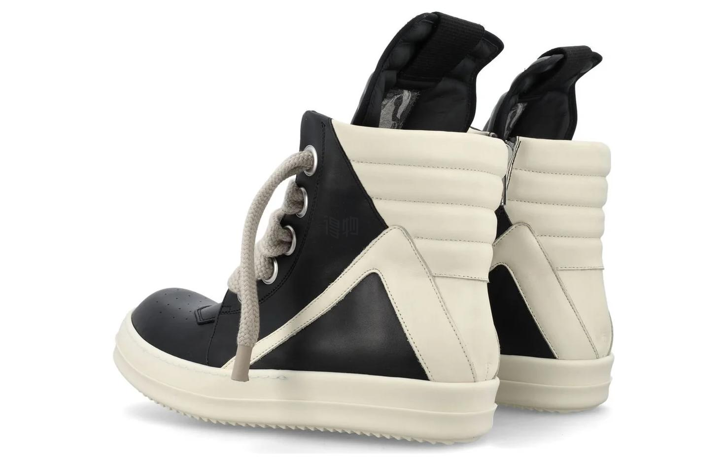 Purchase Rick Owens GeoBasket Oversized Eyelet Milk ''Zwart'' Sneakers RU01B1894LPOW1-9111