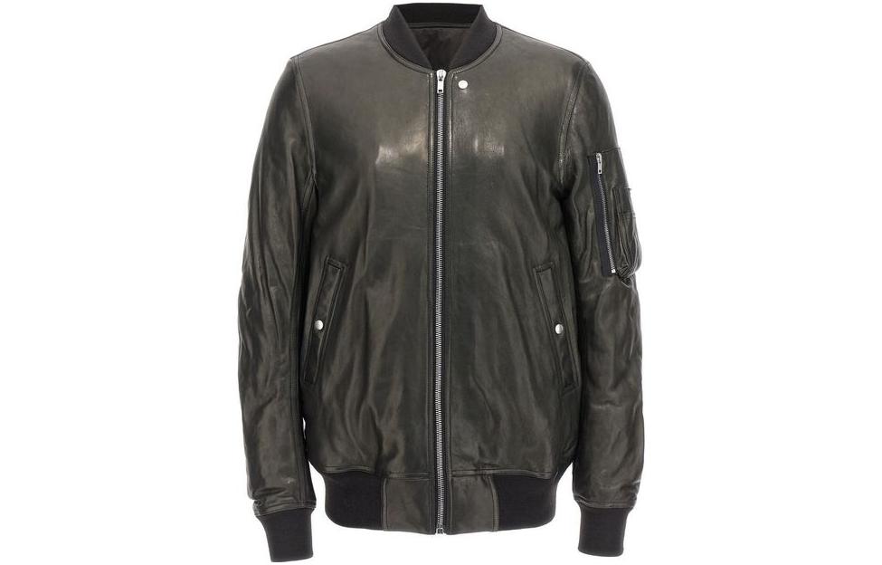 Rick Owens Gray Monochrome Zip-Up Jacket RU02C7789LNV-09