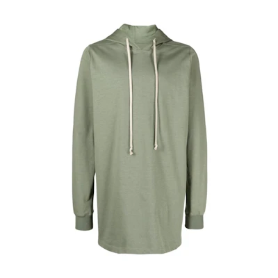 Rick Owens Green Solid Color Drawstring Hoodie Long Sleeve RU01C4285BA55