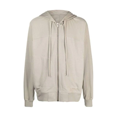 Rick Owens Grey Solid Color Hooded Zip-Up Jacket RU02C7241BA-08