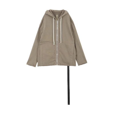 Rick Owens Grey Solid Zip-Up Hoodie Jacket DU02B4275 F 34
