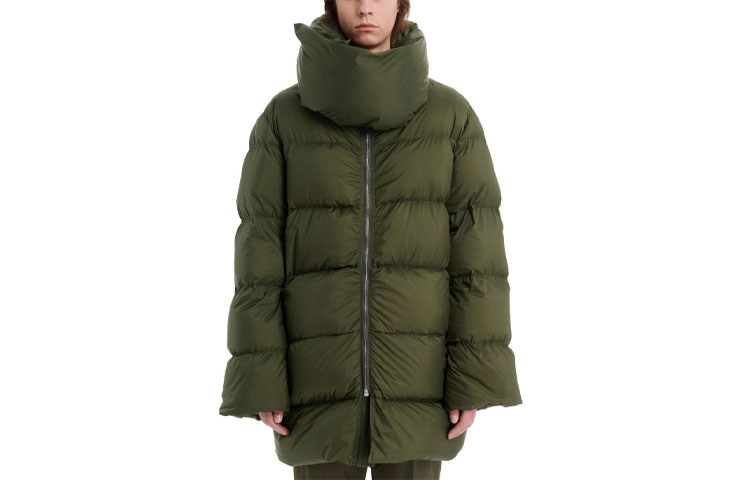 Rick Owens High-Neck Zip-Up Oversized Jacket - Casual Outerwear RU02B2741NZD3-15