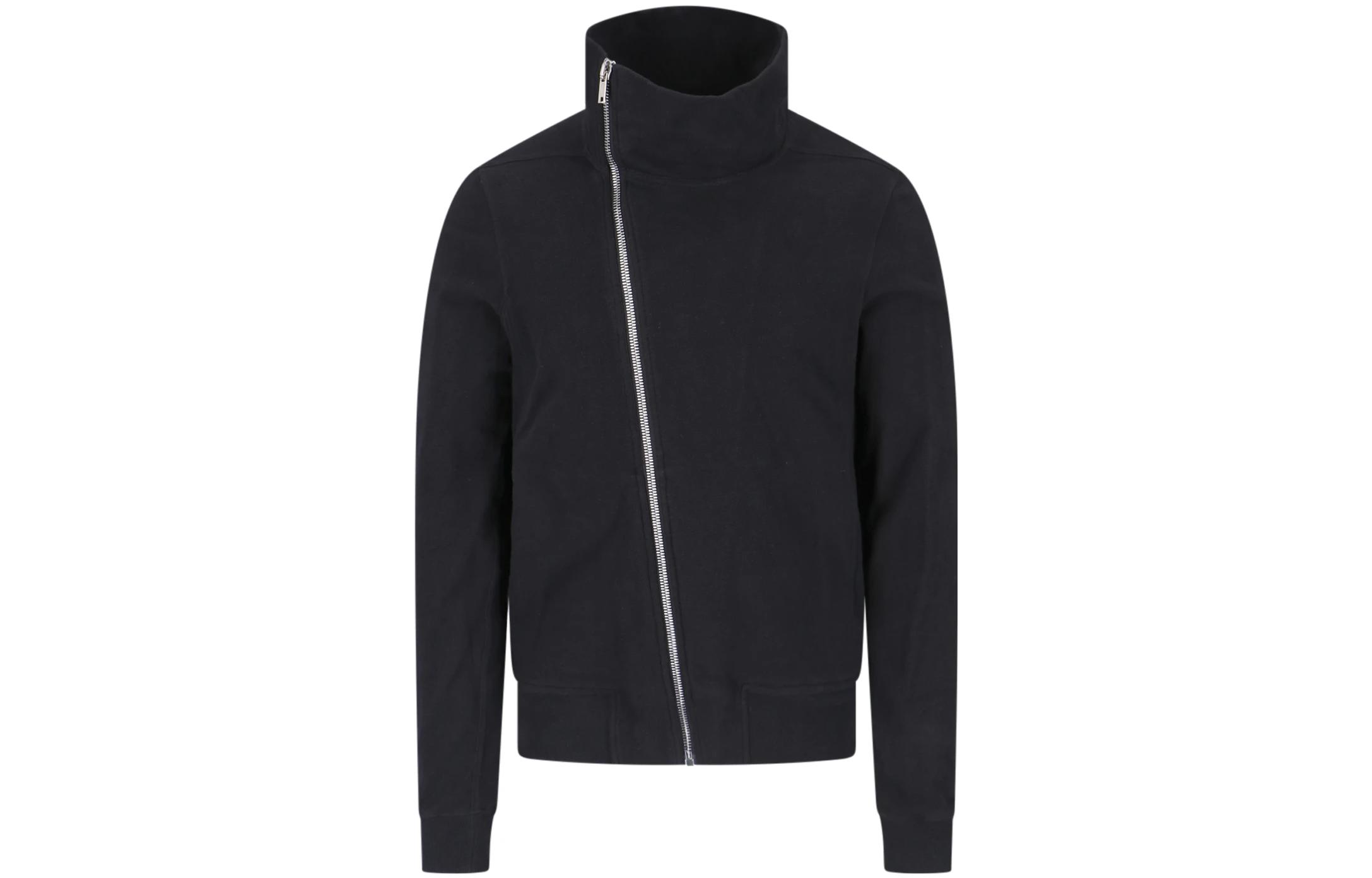 Rick Owens High-Neck Zip-Up Sweatshirt Black Casualwear RU02C7272BG-09