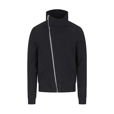 Rick Owens High-Neck Zip-Up Sweatshirt Black Casualwear RU02C7272BG-09