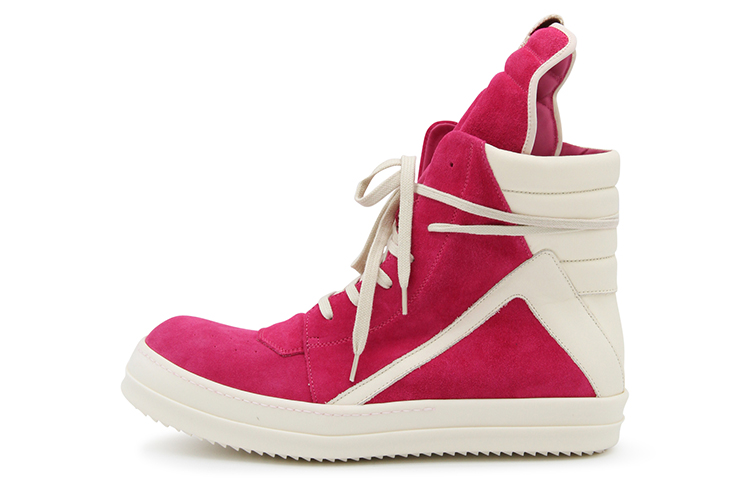 Rick Owens High-Top Lace-Up Sneaker 'Pink White'