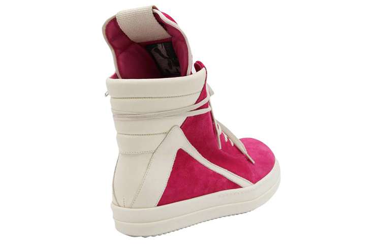 Rick Owens High-Top Lace-Up Sneaker 'Pink White' 圖 4