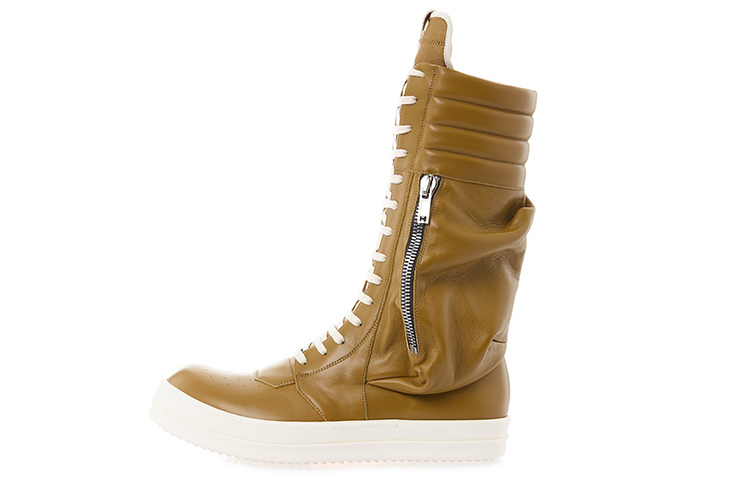 Rick Owens High-Top Leather Sneakers 'Yellow Comfort' RU01B1899LPO-721