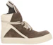 Order RICK OWENS/RO 皮革 圓頭繫帶 高幫 板鞋 男款 棕色