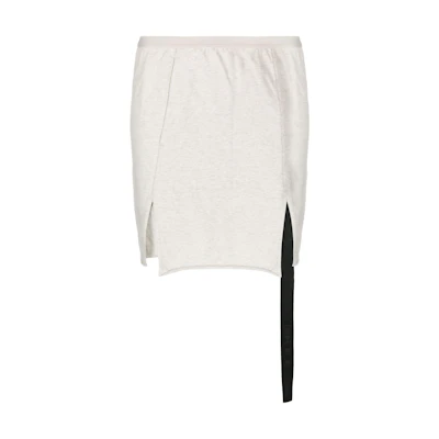 Rick Owens High-Waisted Gray A-Line Midi Skirt with Elastic and Slit Design DS01C6343MRIG