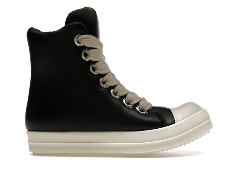 Rick Owens Jumbo Lace Padded Sneaks Black Milk RU02C7892-911