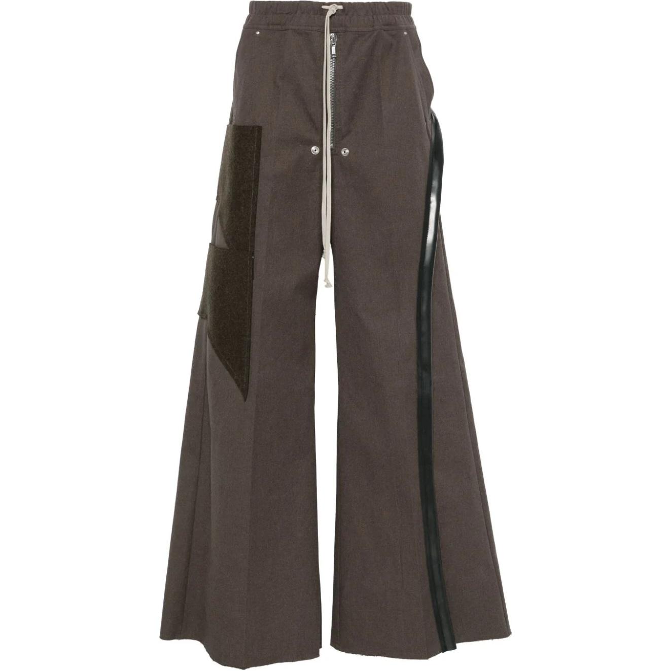 Rick Owens Lace-Up High-Waist Loose Wide-Leg Pants Grey  Casualwear RR02D6307-CTWWTY-240409