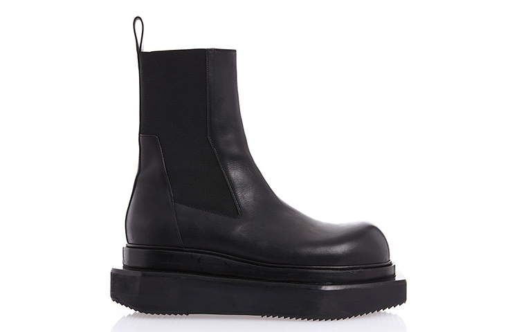 Rick Owens Leather Chelsea Boots 'Black Fashion' 圖 2