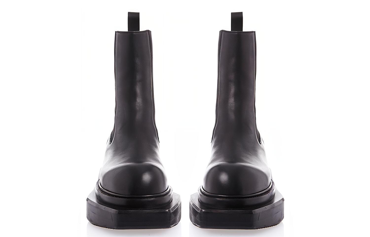Rick Owens Leather Chelsea Boots 'Black Fashion' 圖 3