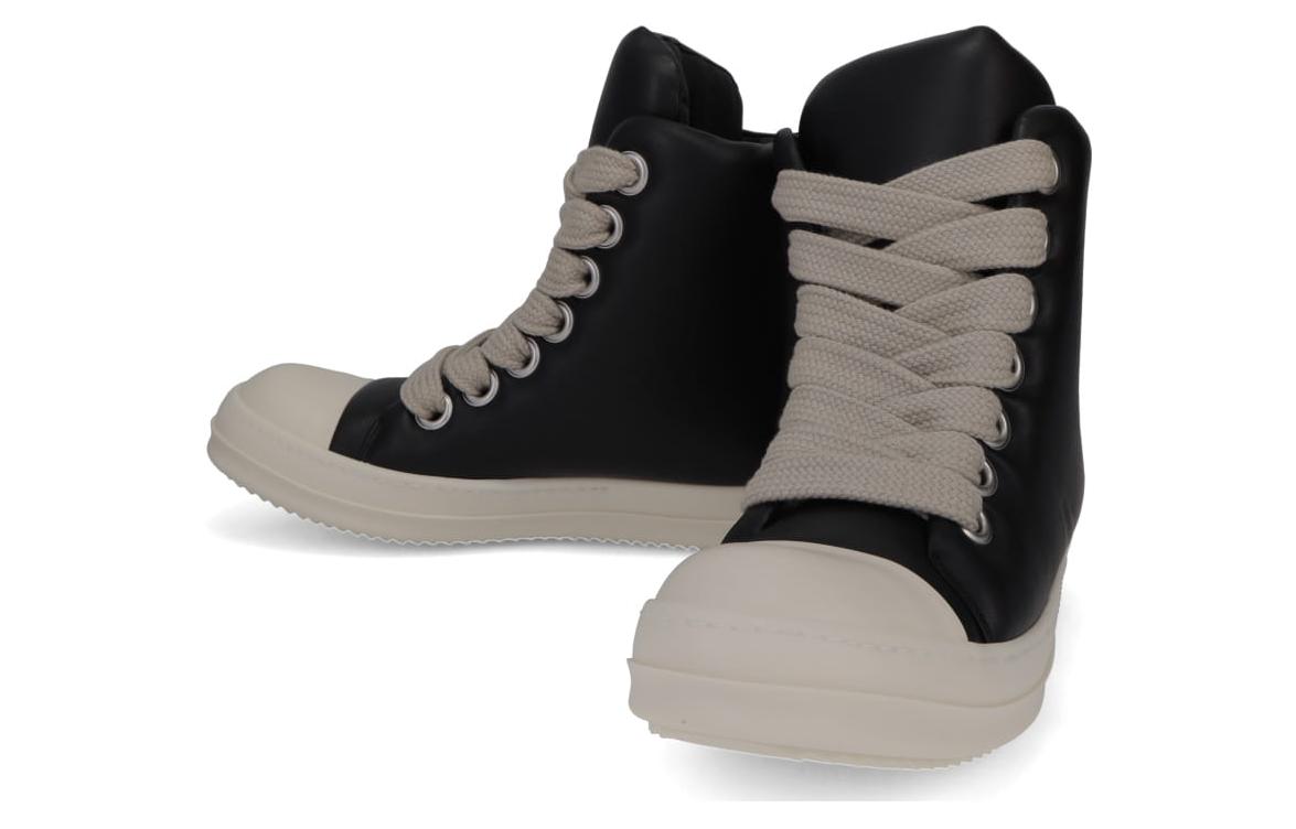Rick Owens Leather High-Top 'Black Lace-Up' 圖 2