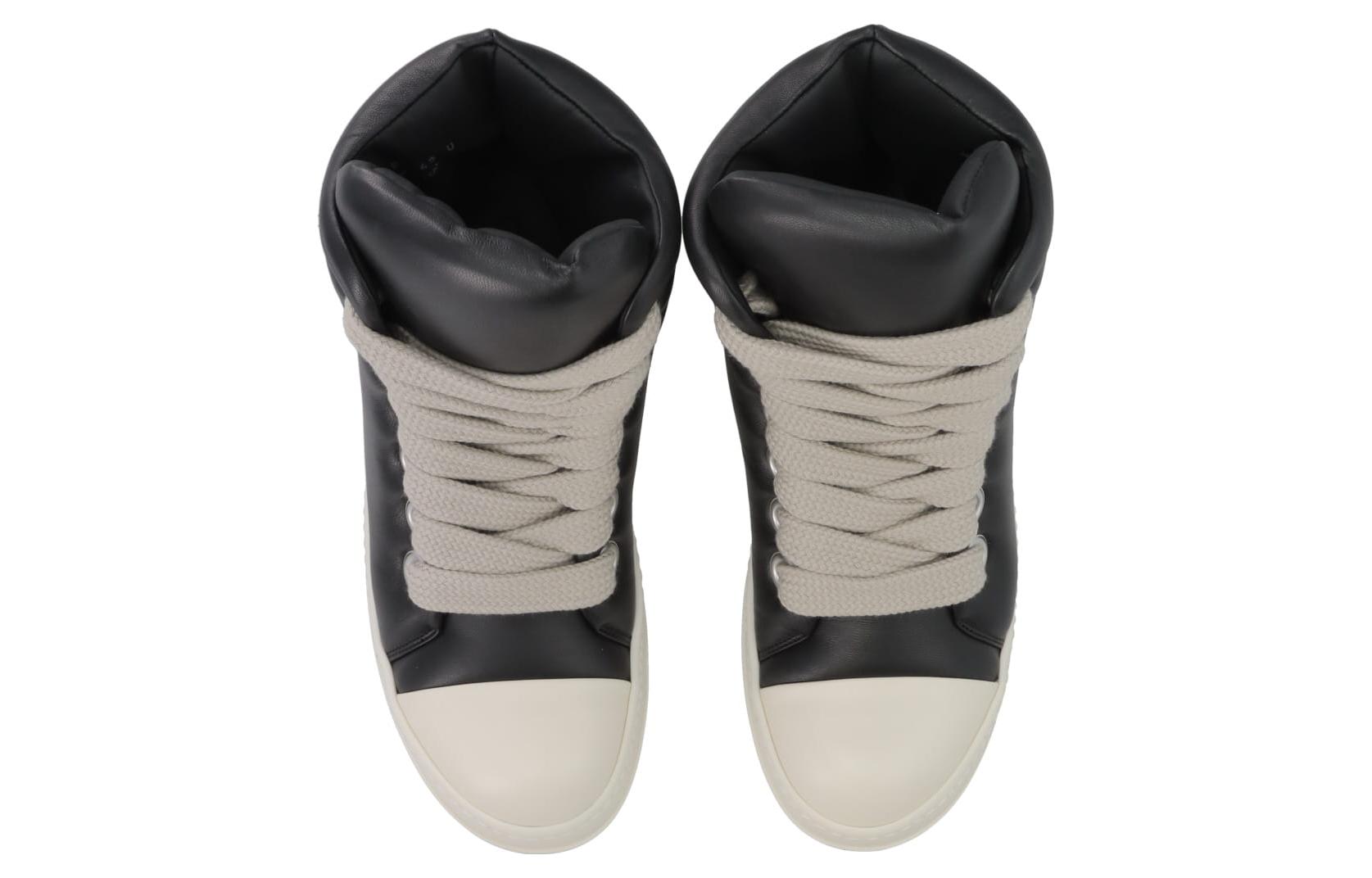 Rick Owens Leather High-Top 'Black Lace-Up' 圖 3