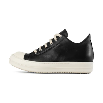 Rick Owens Leather Low Sneakers 'Essential Black'
