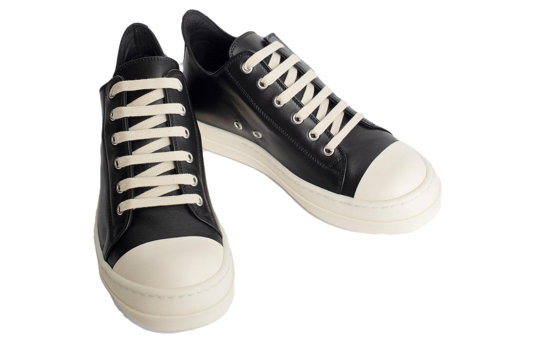 Rick Owens Leather Low Sneakers 'Essential Black' 圖 5