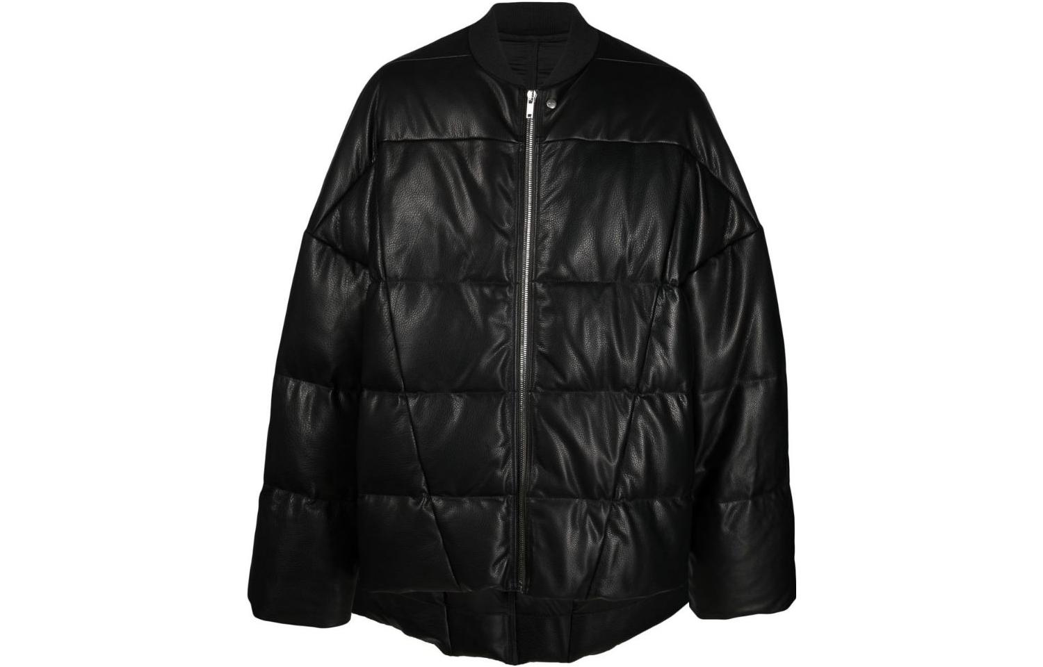 Rick Owens Leather Zip-Up Jacket Black RU02B2788LCD3-09